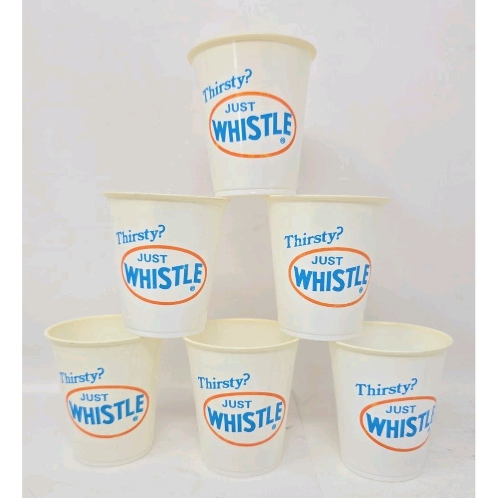 Vess Thirsty? Just Whistle Plastic 5 oz. Cups Lot of 6 U290